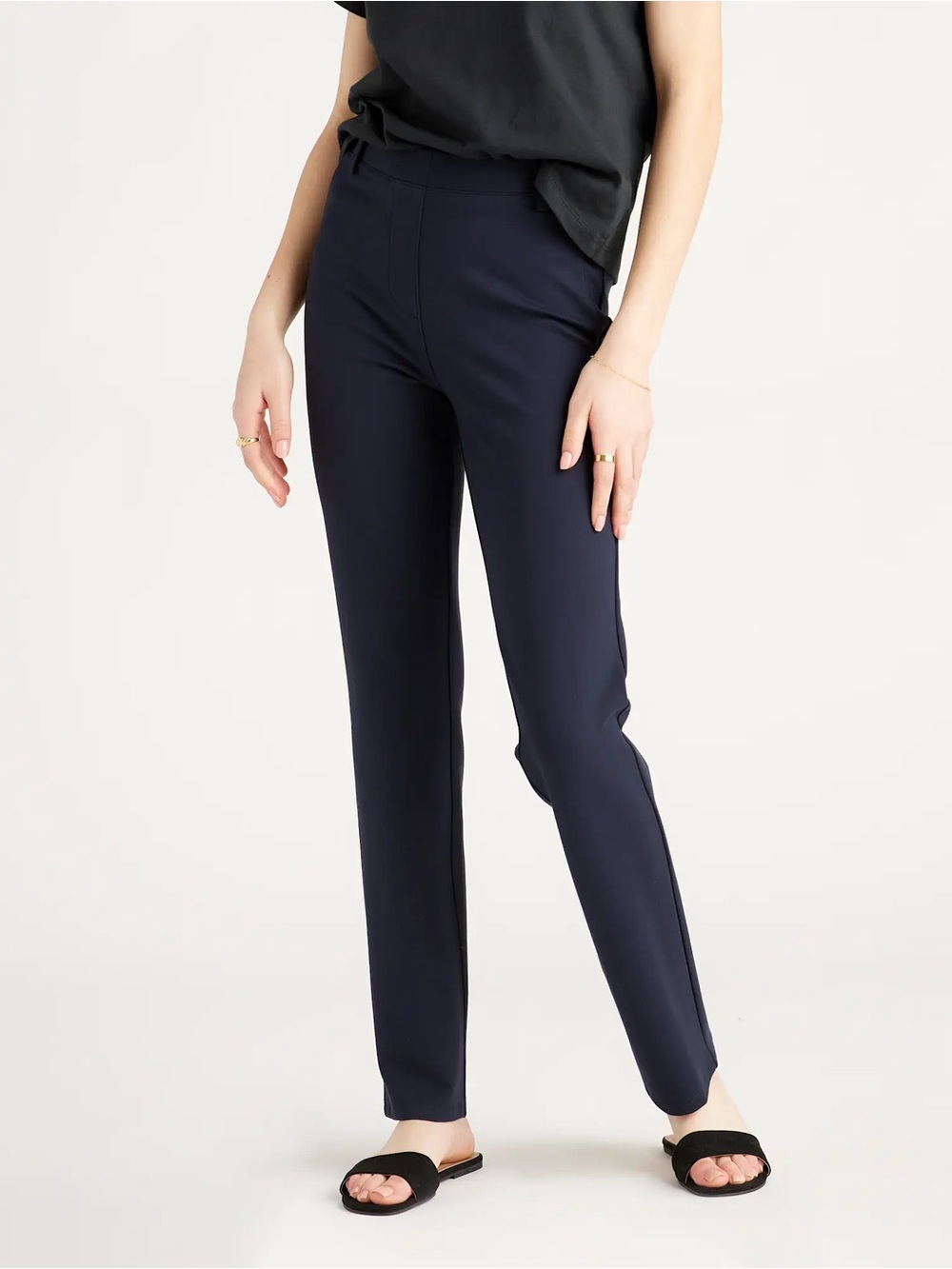 Quince Navy Straight-Leg Women's Pants